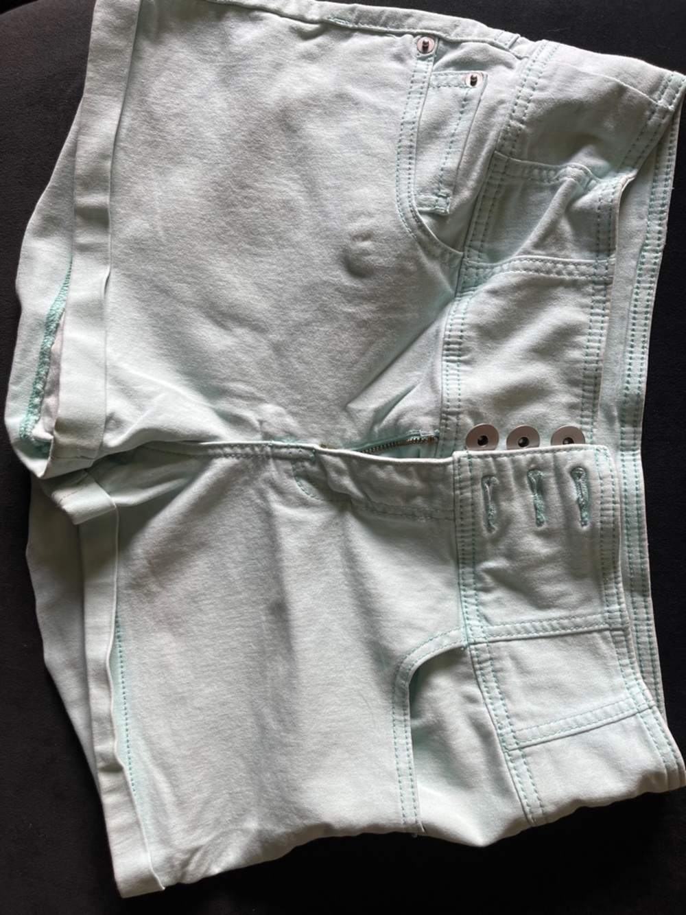 High Waist Women's Shorts in Mint Green